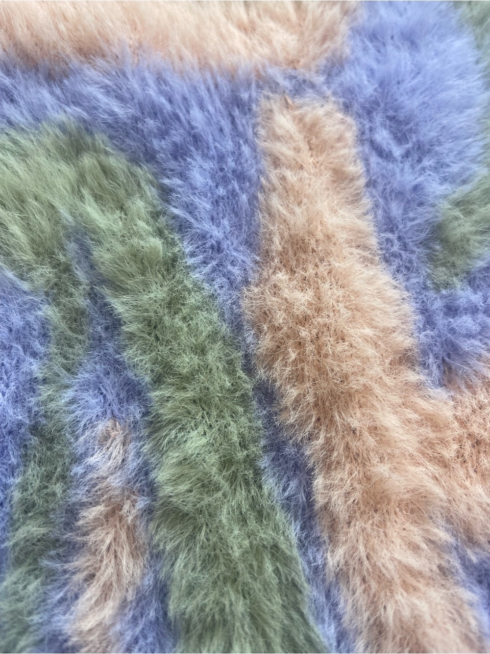 Bershka Pastel Abstract Fuzzy Turtleneck Sweater - Lavender, Green, Pink - Picture 9 of 9